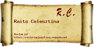 Raits Celesztina névjegykártya